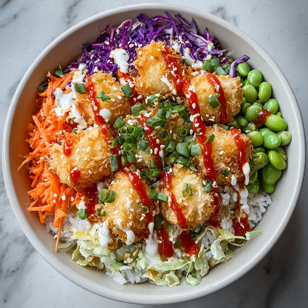 Bang Bang Chicken Bowl with Creamy Sauce and Crispy Toppings Recipe - Recipe Image