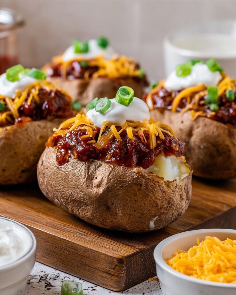 Slow Cooker BBQ Chicken Loaded Baked Potatoes Recipe