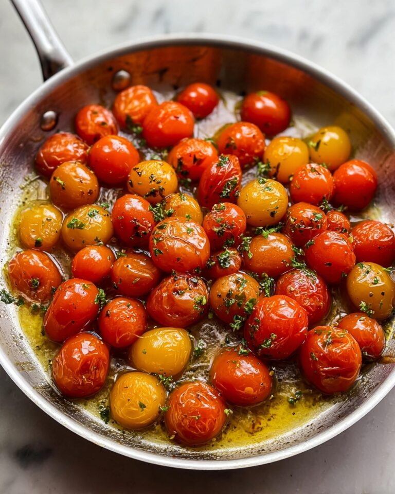 Blistered Cherry Tomatoes with Garlic and Basil Recipe