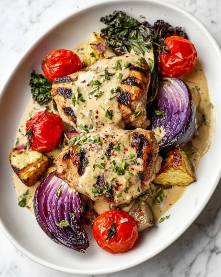 Zaatar Chicken with Roasted Vegetables and Tahini Sauce Recipe