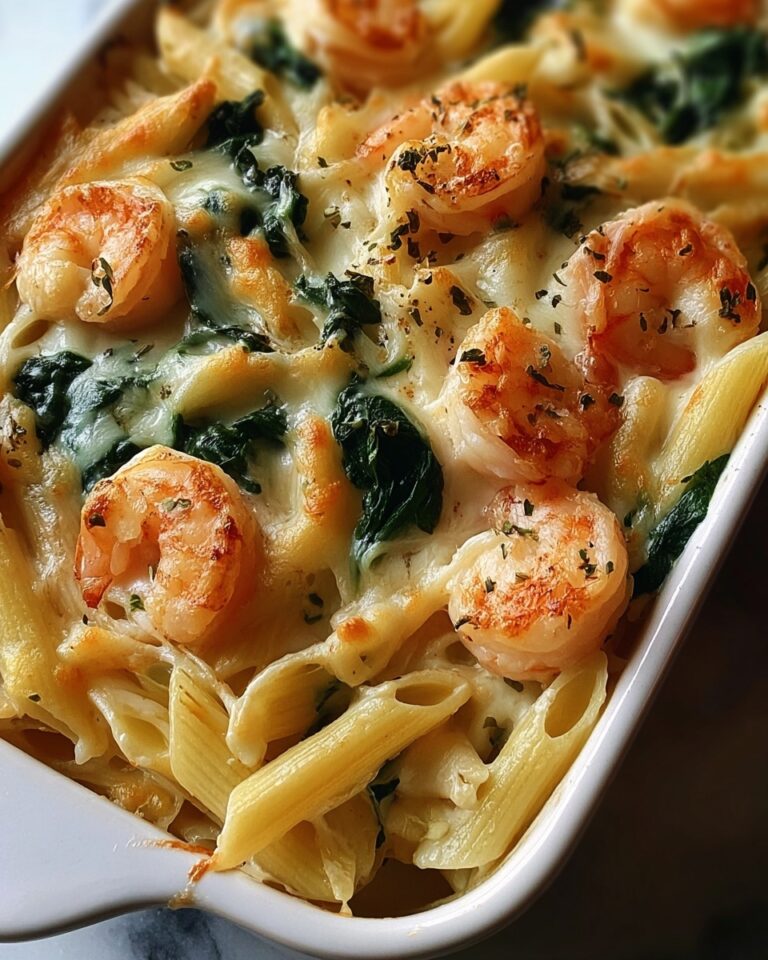 Cheese Shrimp Penne Pasta & Spinach Recipe