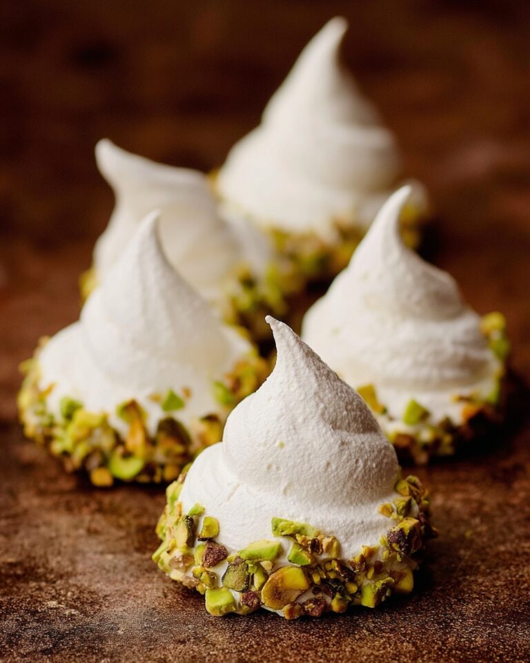 Meringue Acorns with Salted Pistachios and Chocolate Recipe