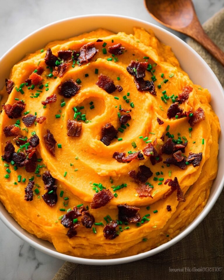 Creamy Mashed Sweet Potatoes with Bacon and Chives Recipe