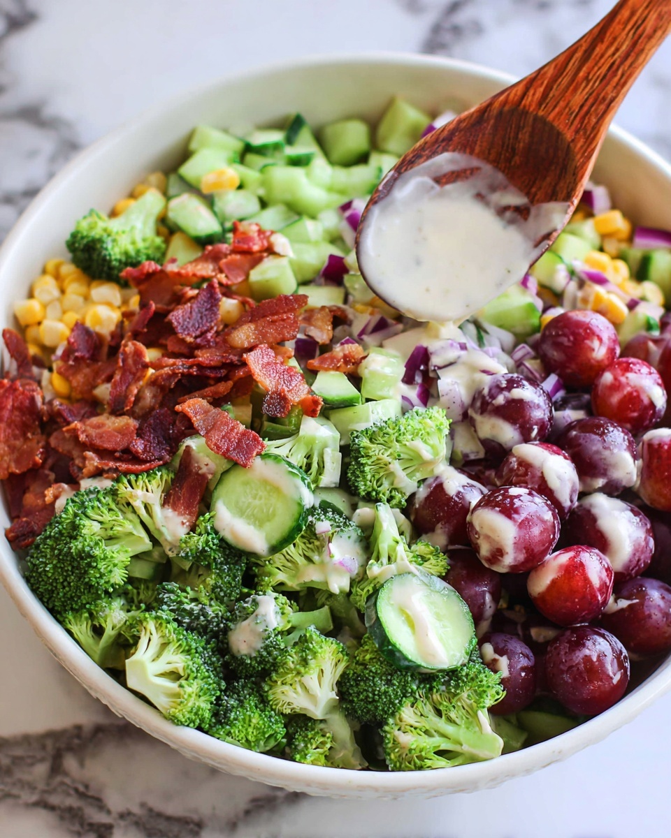 Broccoli Grape Salad with Bacon, Pine Nuts, and Lemon Dressing Recipe - Recipe Image