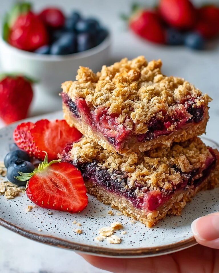 Sweet & Tangy Rhubarb Oat Bars Recipe