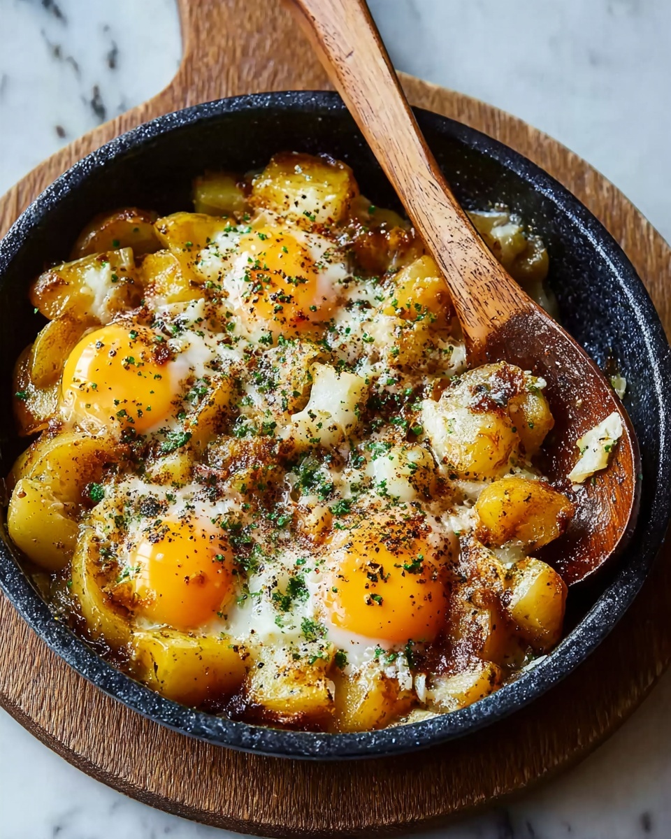 Potato Egg Scramble with Cheese and Herbs Recipe - Recipe Image