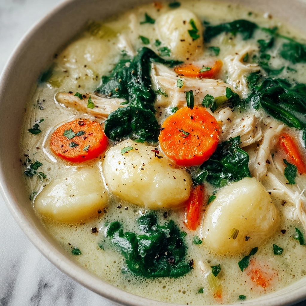 Creamy Garlic Chicken Gnocchi Soup Recipe - Recipe Image