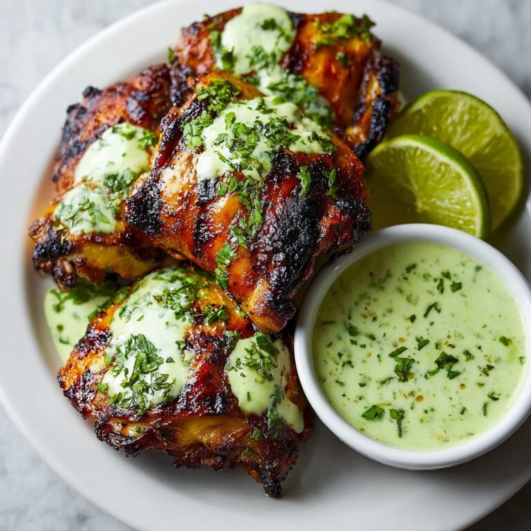 Peruvian Grilled Chicken with Creamy Green Cilantro Sauce Recipe