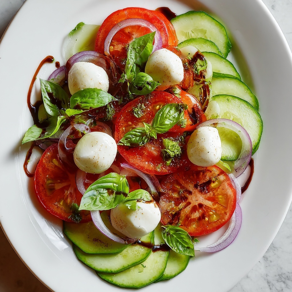 Fresh Cucumber Caprese Salad Recipe - Recipe Image