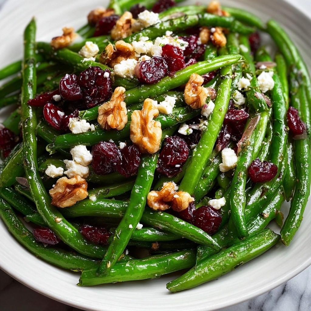 Holiday Green Bean Salad with Feta, Cranberries & Walnuts Recipe - Recipe Image