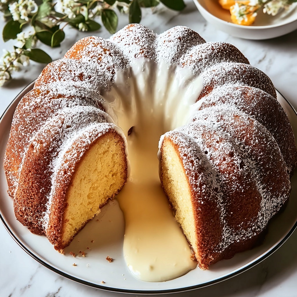 Vanilla Buttermilk Pound Cake with Cream Cheese Glaze Recipe - Recipe Image