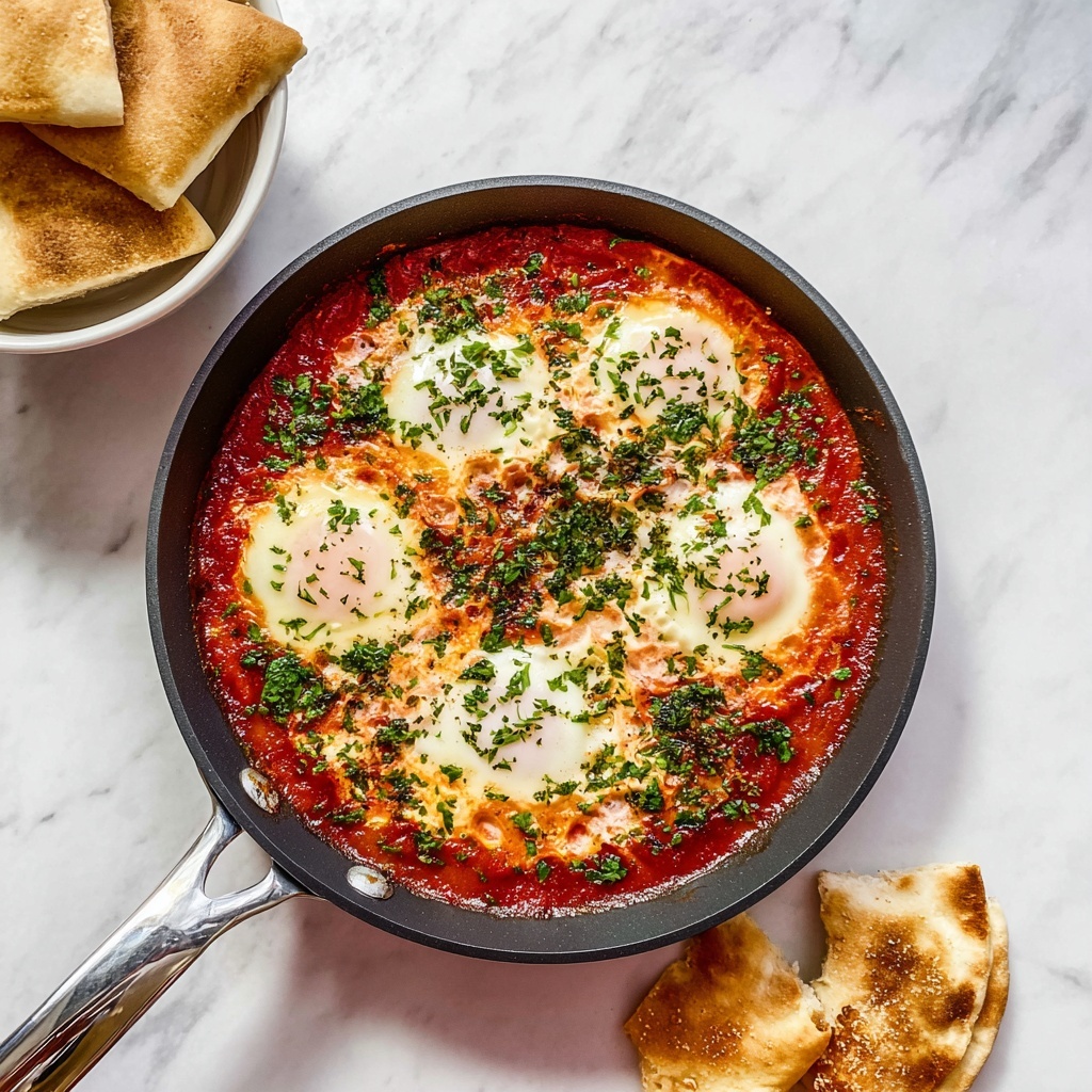 Spicy Shakshouka with Eggs and Fresh Herbs Recipe - Recipe Image