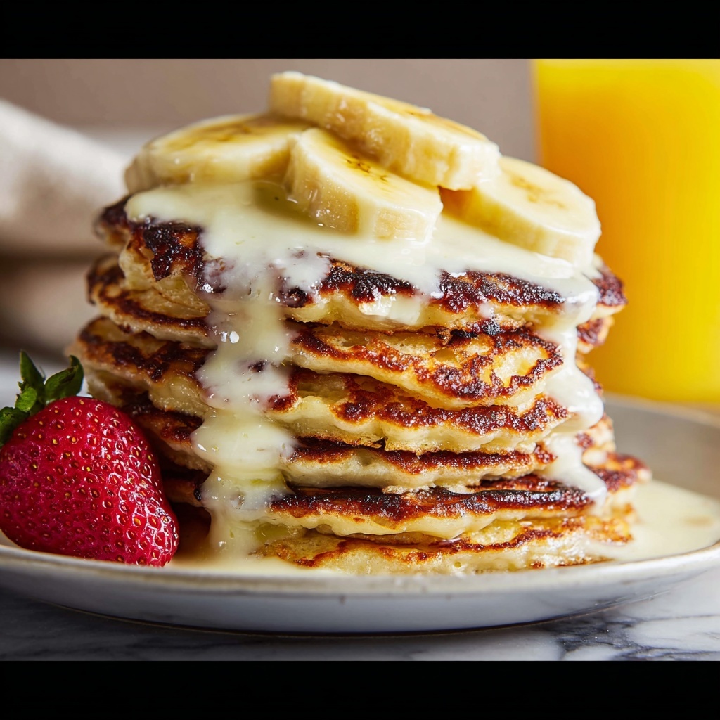 Banana Macadamia Pancakes with Pineapple and Coconut Syrup Recipe - Recipe Image