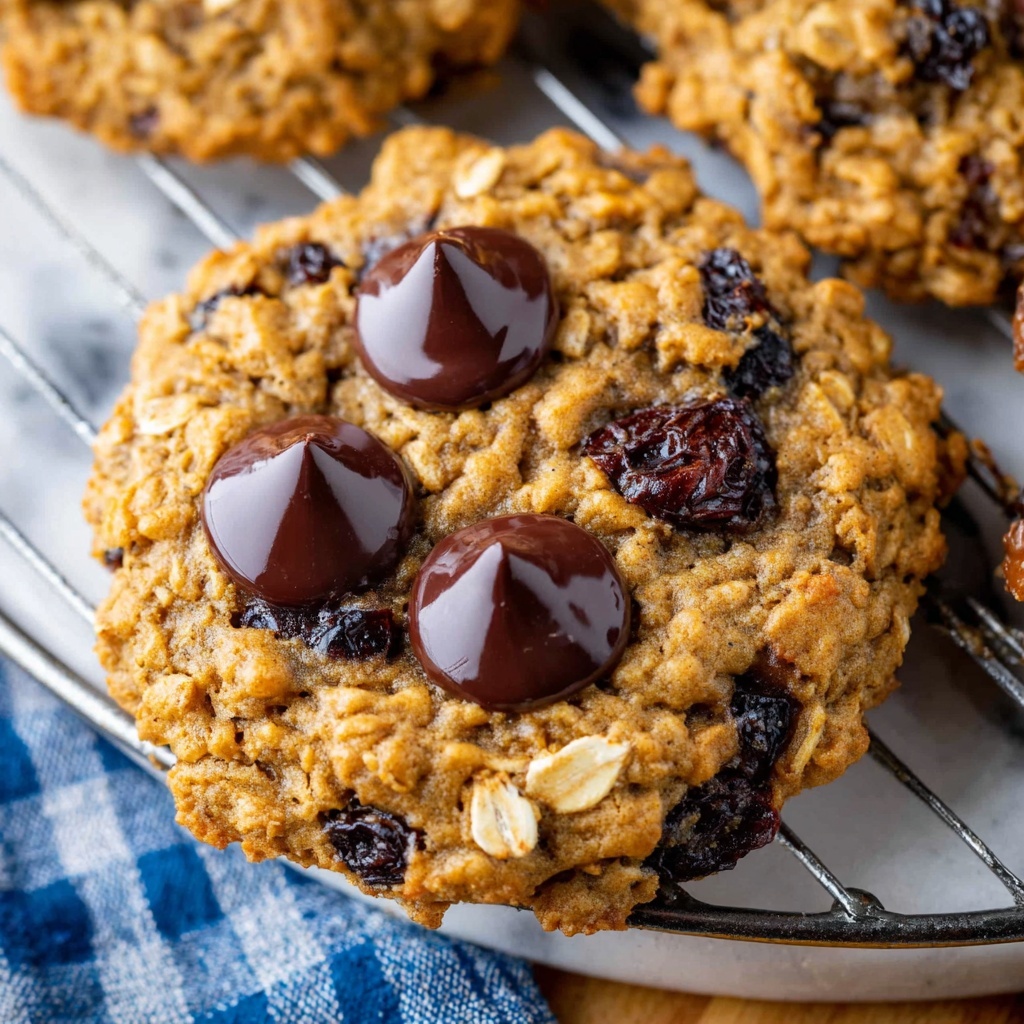 Dark Chocolate Cherry Oatmeal Cookies Recipe - Recipe Image