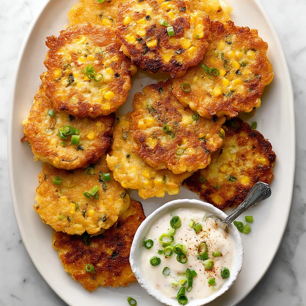 Creamy Corn Fritters with Savory Dip Recipe - Recipe Image