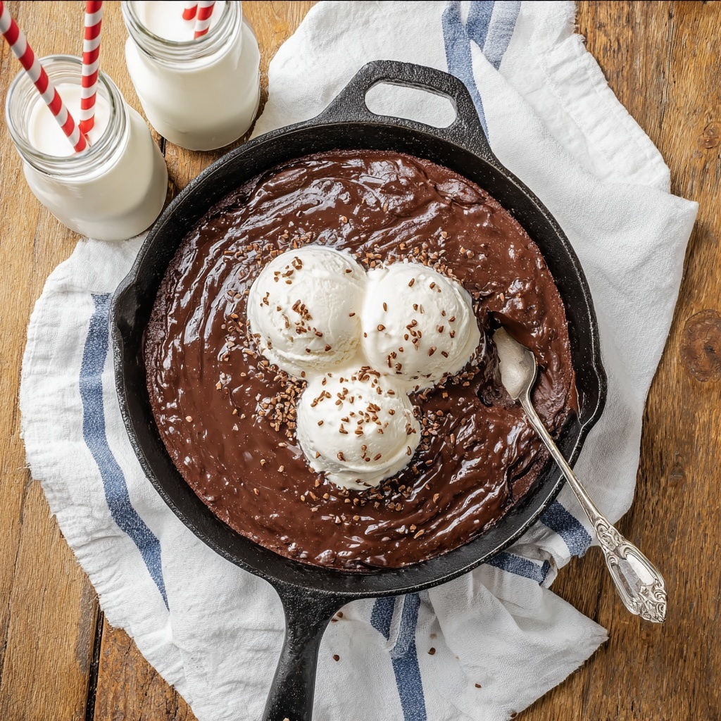 Gooey Texas Chocolate Sheet Cake Skillet Recipe - Recipe Image