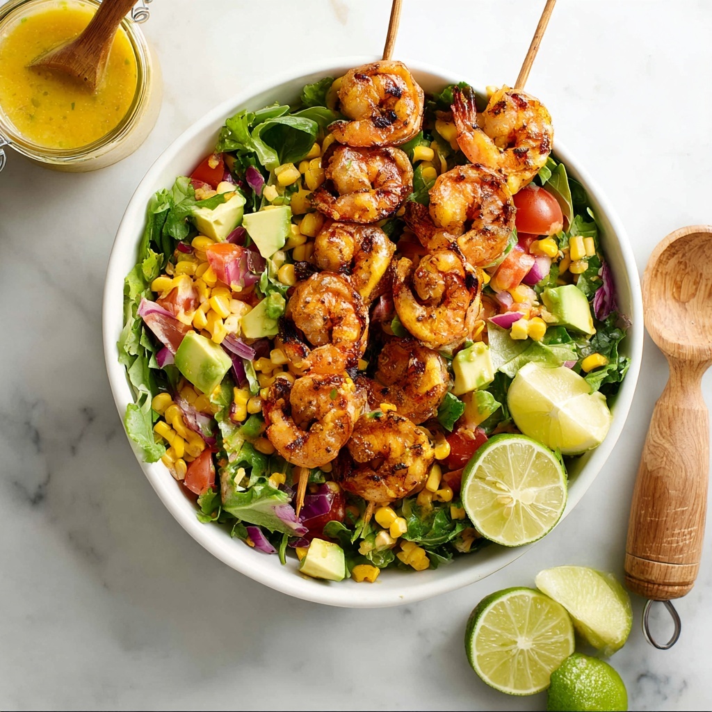 Grilled Shrimp Salad with Avocado, Cherry Tomatoes, and Arugula Recipe - Recipe Image