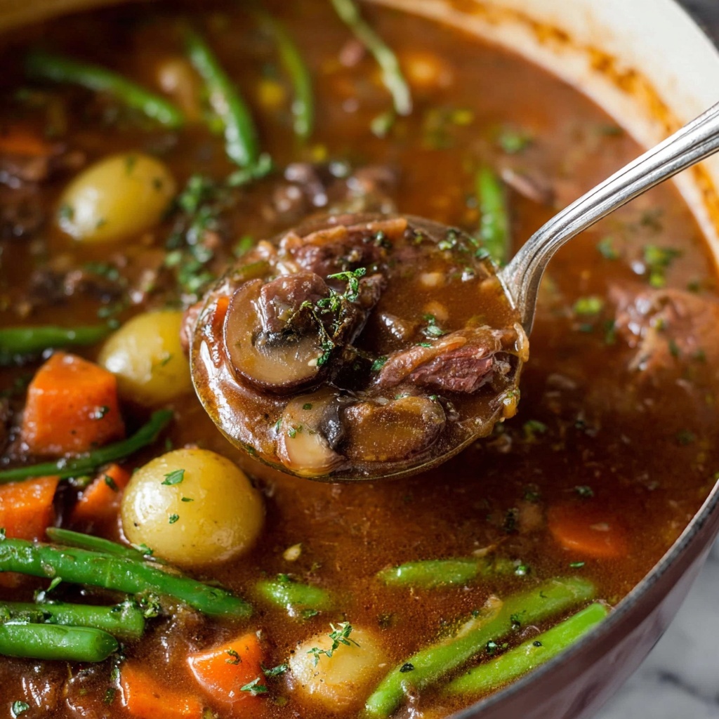 Hearty Chicken Stew with Bacon, Vegetables, and Red Wine Recipe - Recipe Image