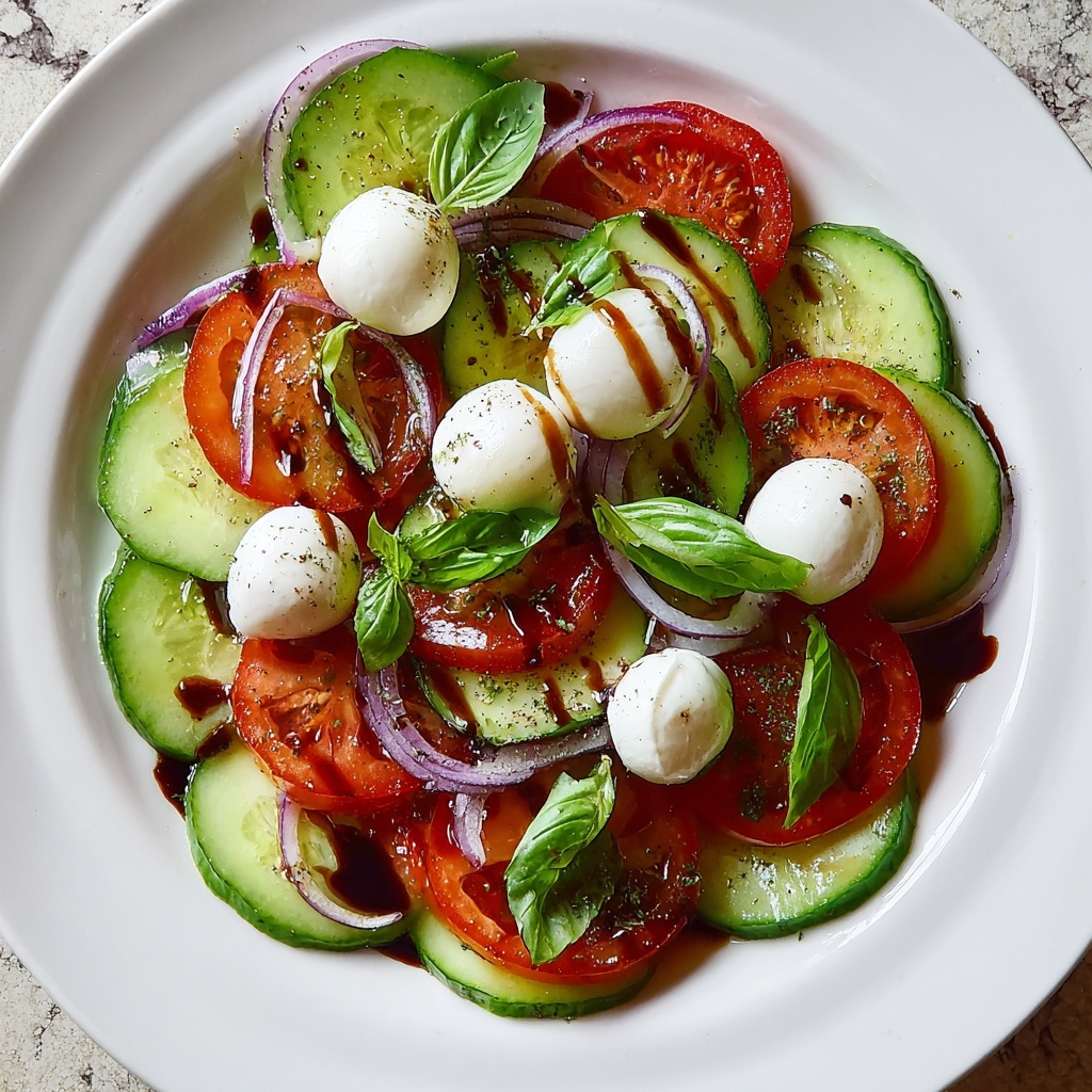 Fresh Cucumber Caprese Salad Recipe - Recipe Image