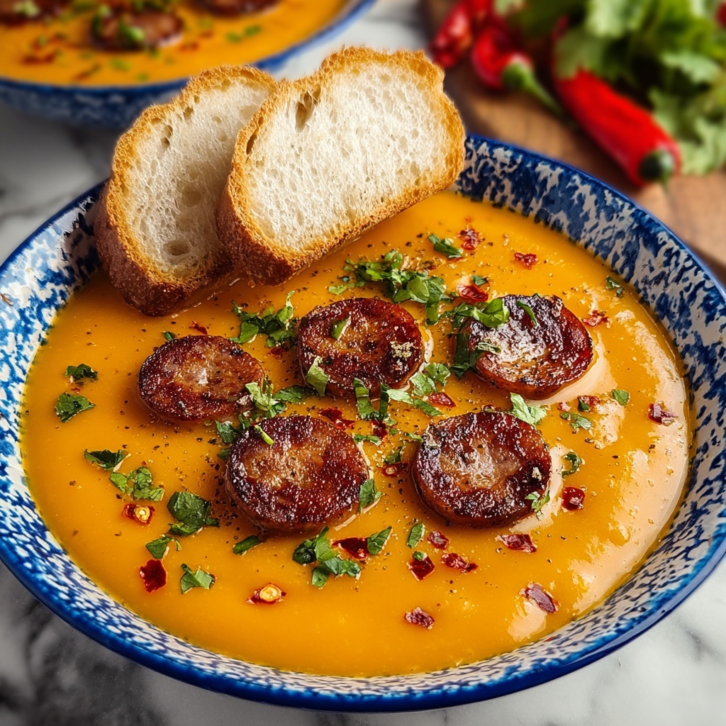 Spicy Chorizo Pumpkin Soup Recipe - Recipe Image
