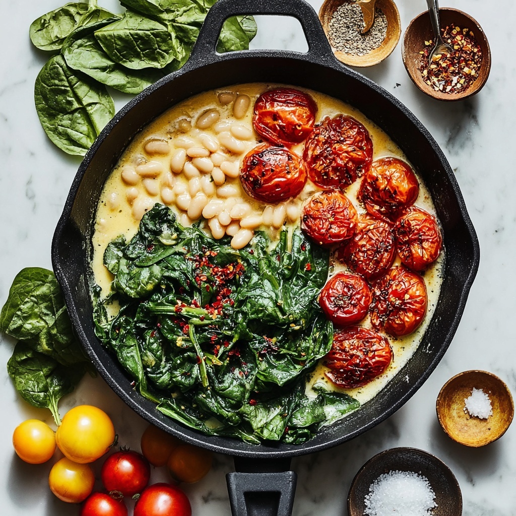 Tuscan Butter Beans with Spinach and Sun-Dried Tomatoes Recipe - Recipe Image