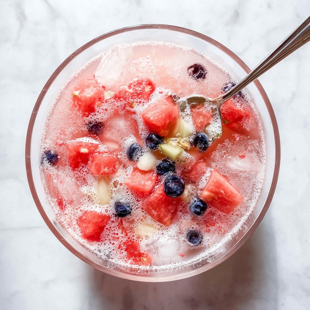 Refreshing Watermelon Fruit Punch with Strawberry Milk and Fizz Recipe - Recipe Image