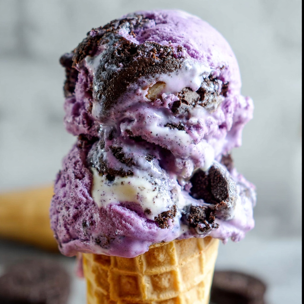 Black Raspberry Oreo Ice Cream Recipe - Recipe Image