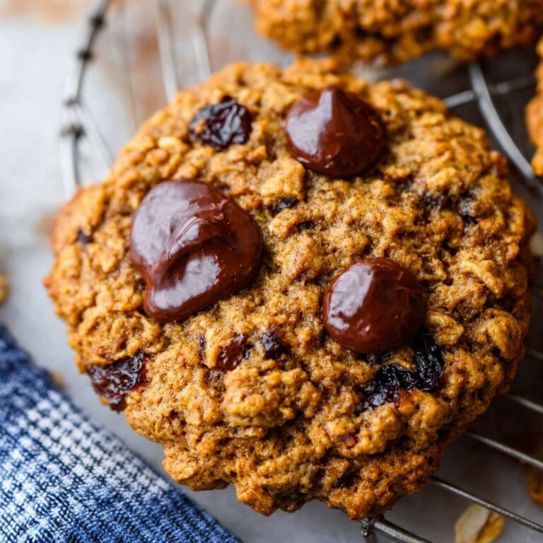 Dark Chocolate Cherry Oatmeal Cookies Recipe