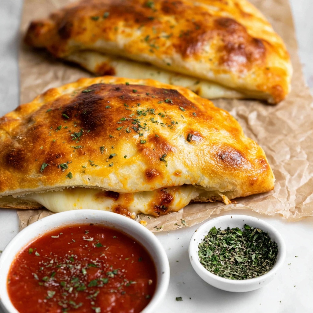 Cheesy Italian Sausage and Pepperoni Calzones Recipe - Recipe Image