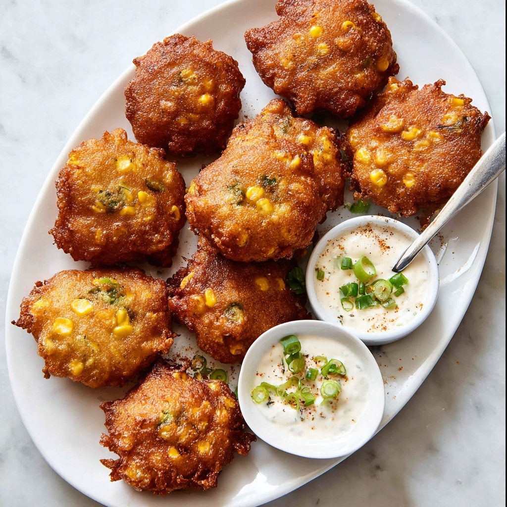 Creamy Corn Fritters with Savory Dip Recipe - Recipe Image