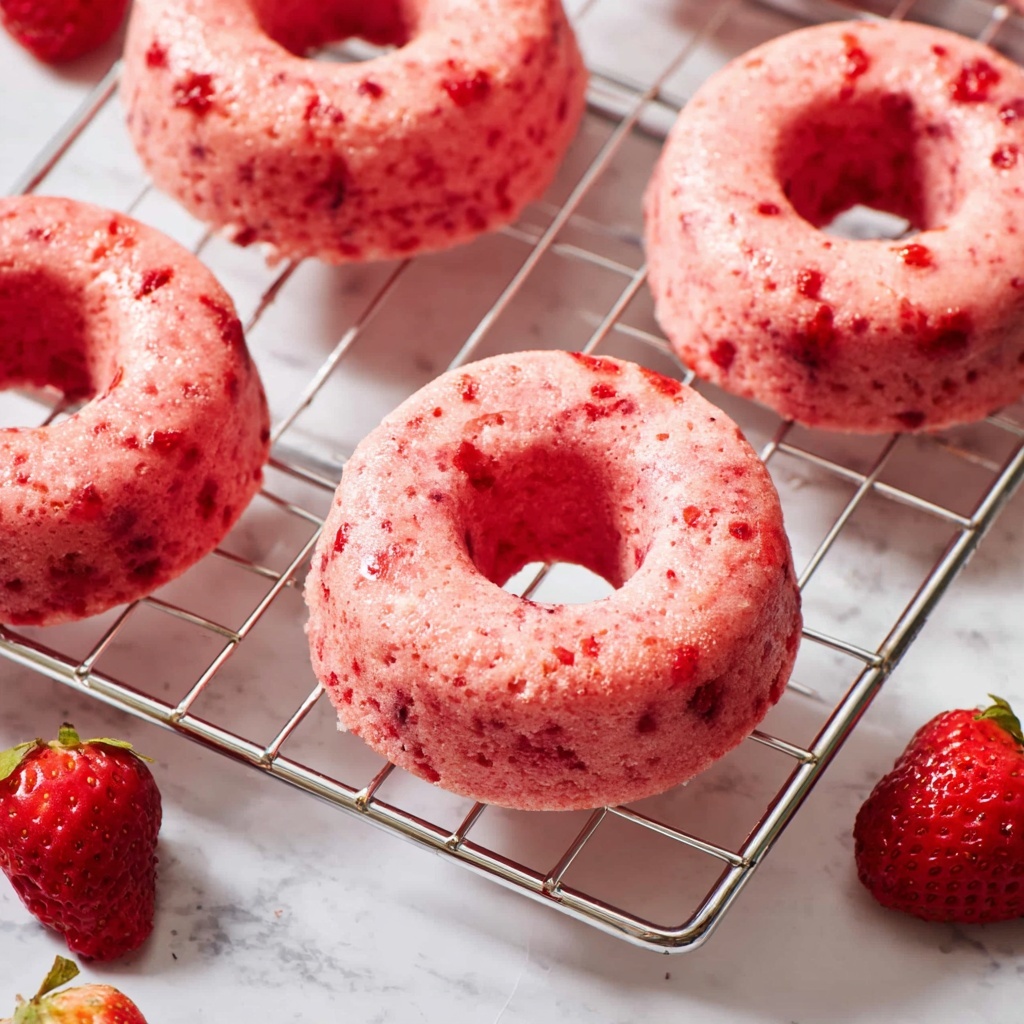Strawberry Donuts with Fresh Strawberry Glaze Recipe - Recipe Image