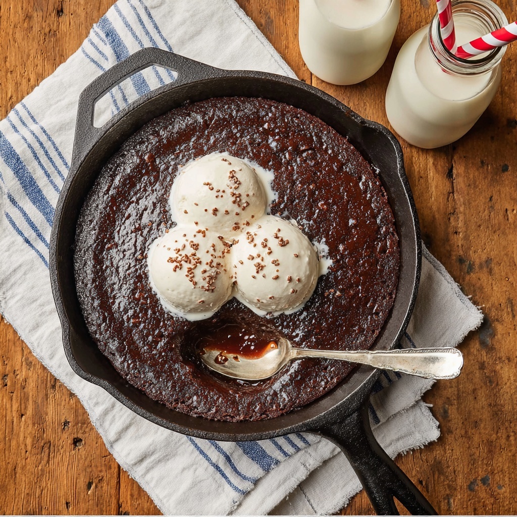 Gooey Texas Chocolate Sheet Cake Skillet Recipe - Recipe Image