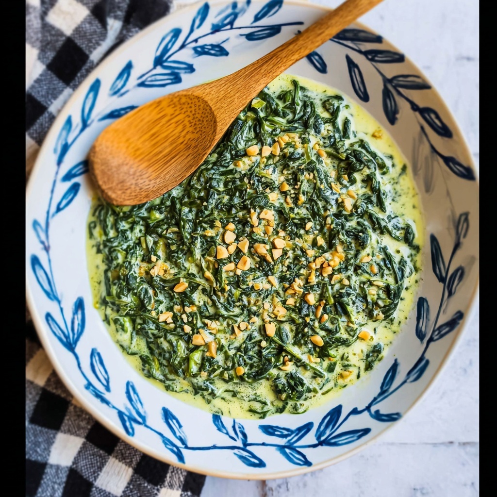Creamed Spinach with Toasted Almonds Recipe - Recipe Image