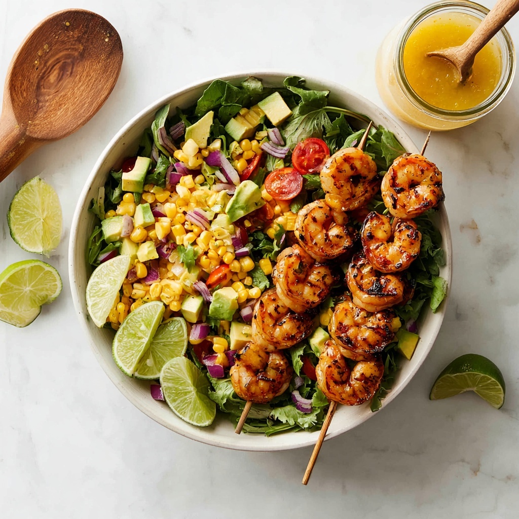 Grilled Shrimp Salad with Avocado, Cherry Tomatoes, and Arugula Recipe - Recipe Image
