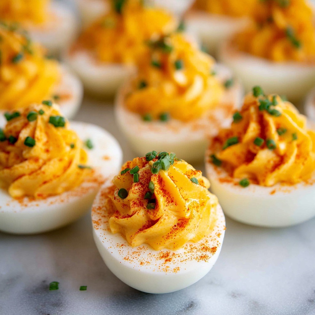 Devilled Eggs with Hot Sauce and Chives Recipe - Recipe Image
