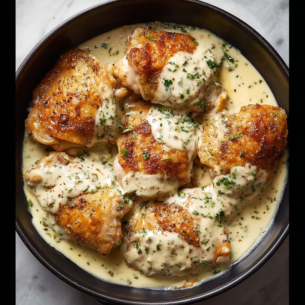 Creamy Mustard Chicken Thighs with Fresh Herbs Recipe - Recipe Image
