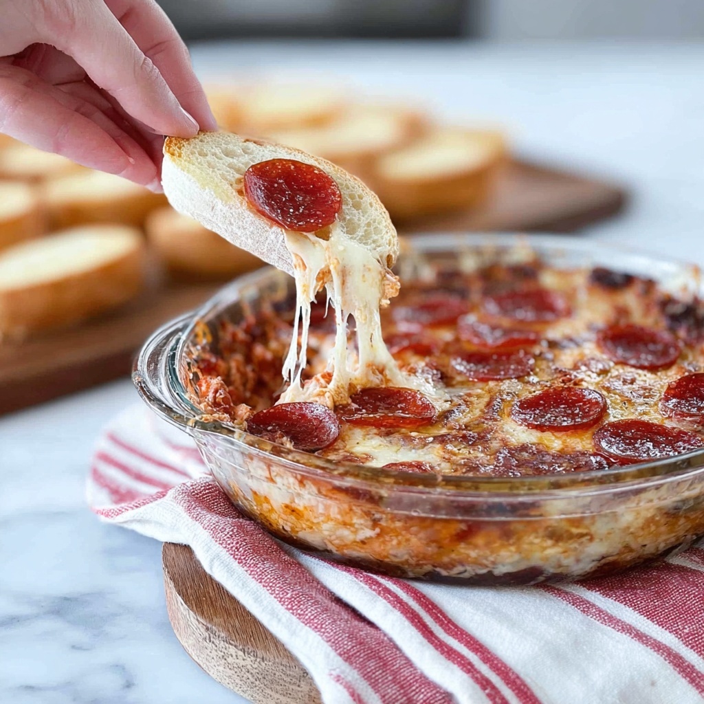 Hot Mushroom and Pepperoni Pizza Dip Recipe - Recipe Image