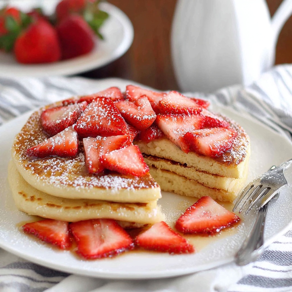 Giant Pancakes with Strawberries and Golden Syrup Recipe - Recipe Image