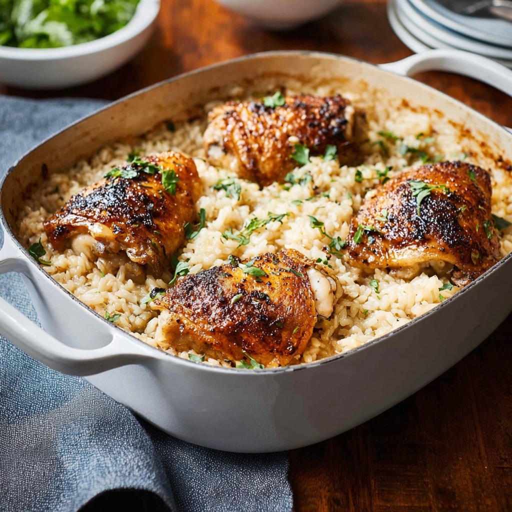 One Pot Creamy Parmesan Garlic Risotto with Lemon Pepper Chicken Recipe - Recipe Image