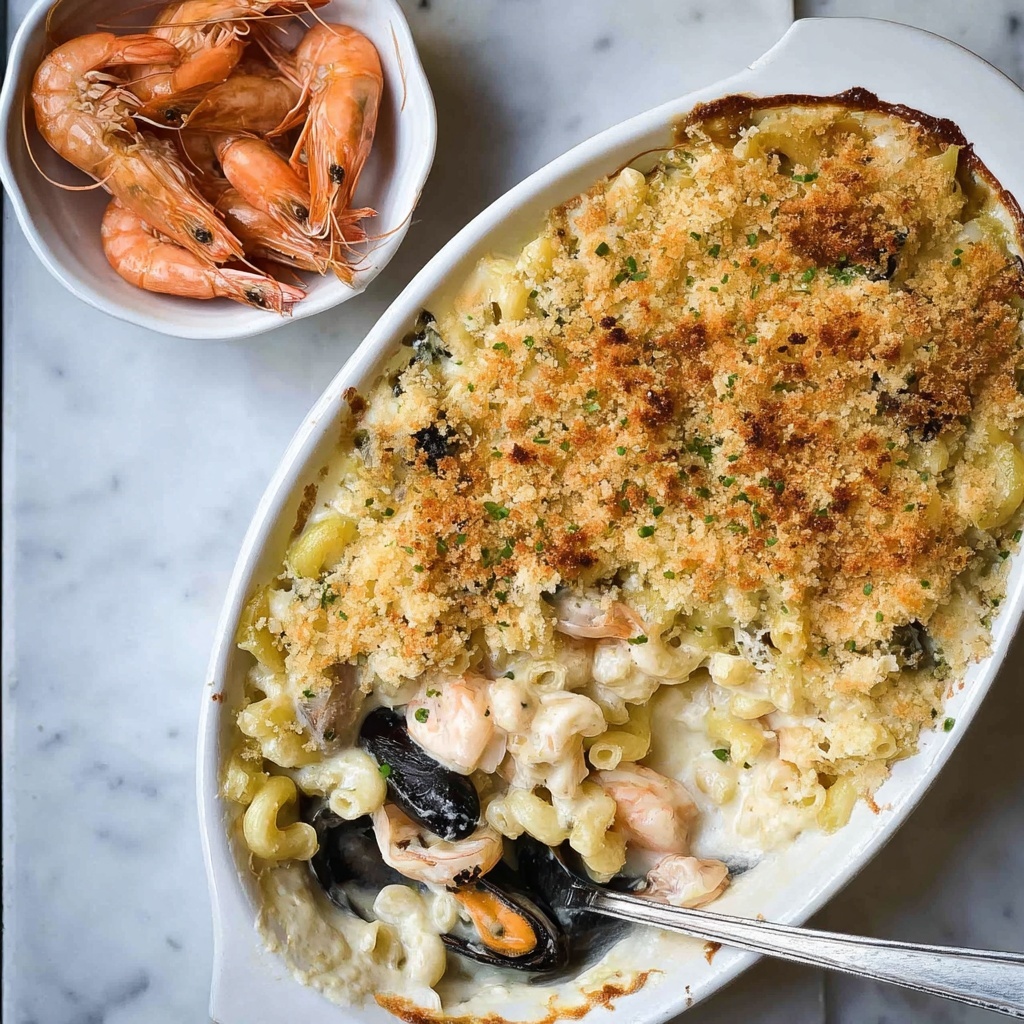 Creamy Seafood Pasta Bake Recipe - Recipe Image