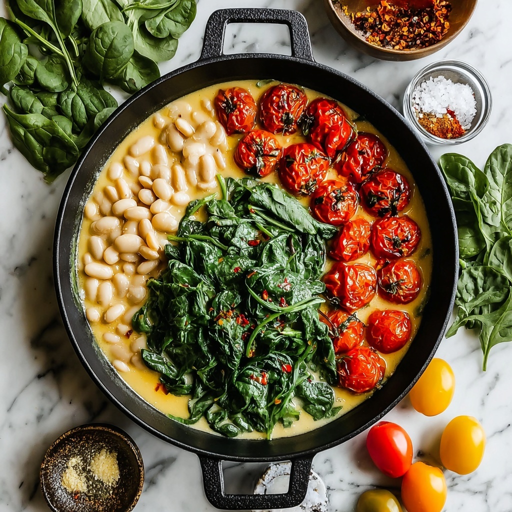 Tuscan Butter Beans with Spinach and Sun-Dried Tomatoes Recipe - Recipe Image