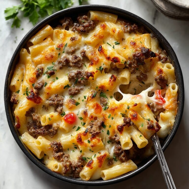 Loaded Cheeseburger Alfredo Pasta Recipe