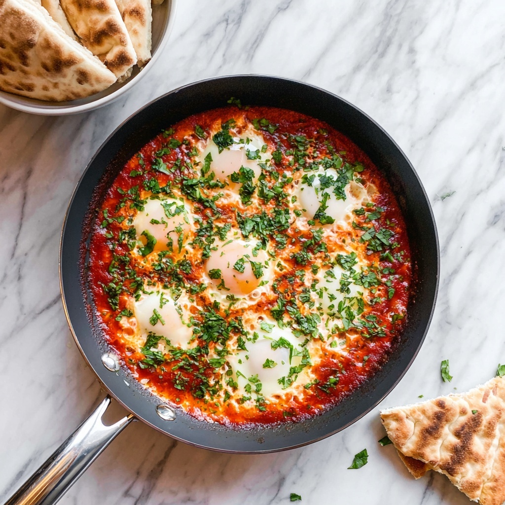 Spicy Shakshouka with Eggs and Fresh Herbs Recipe - Recipe Image