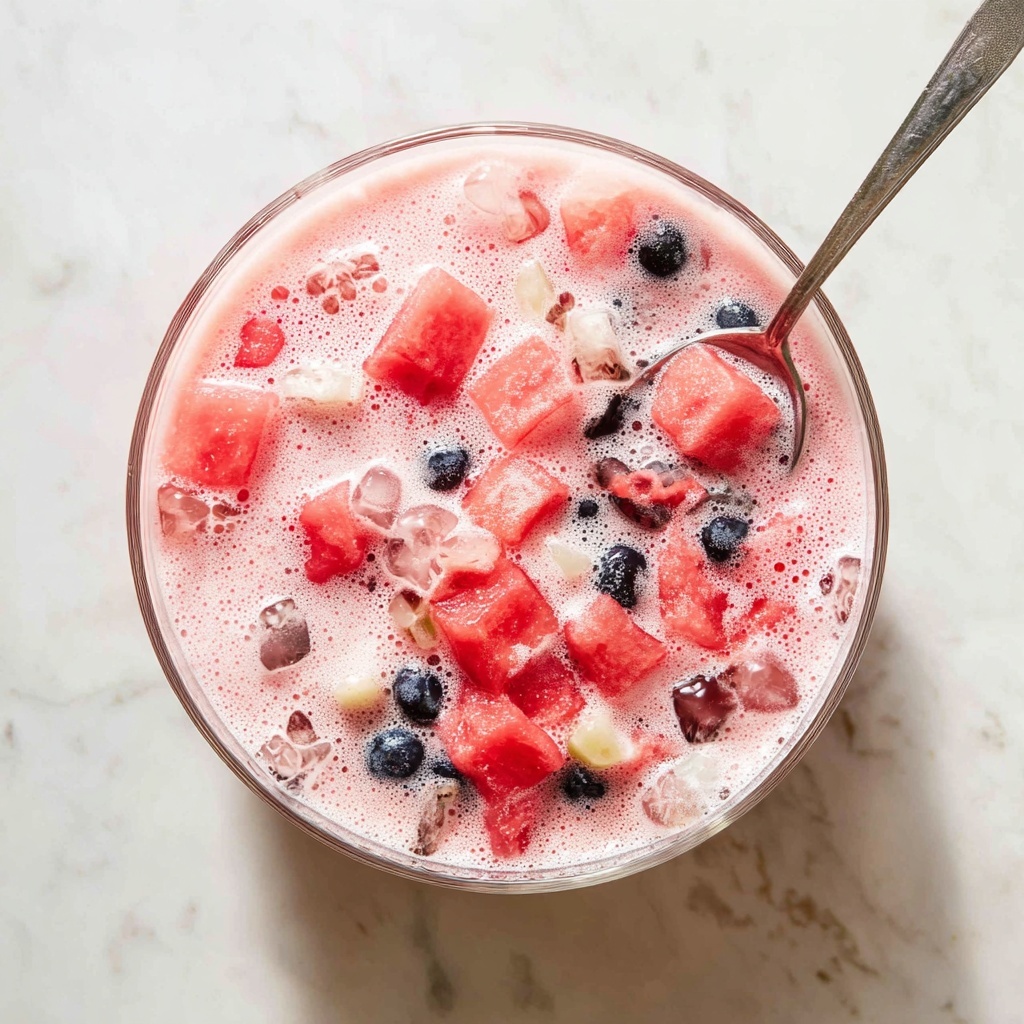 Refreshing Watermelon Fruit Punch with Strawberry Milk and Fizz Recipe - Recipe Image