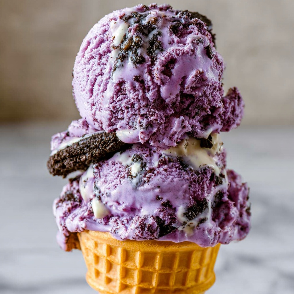 Black Raspberry Oreo Ice Cream Recipe - Recipe Image