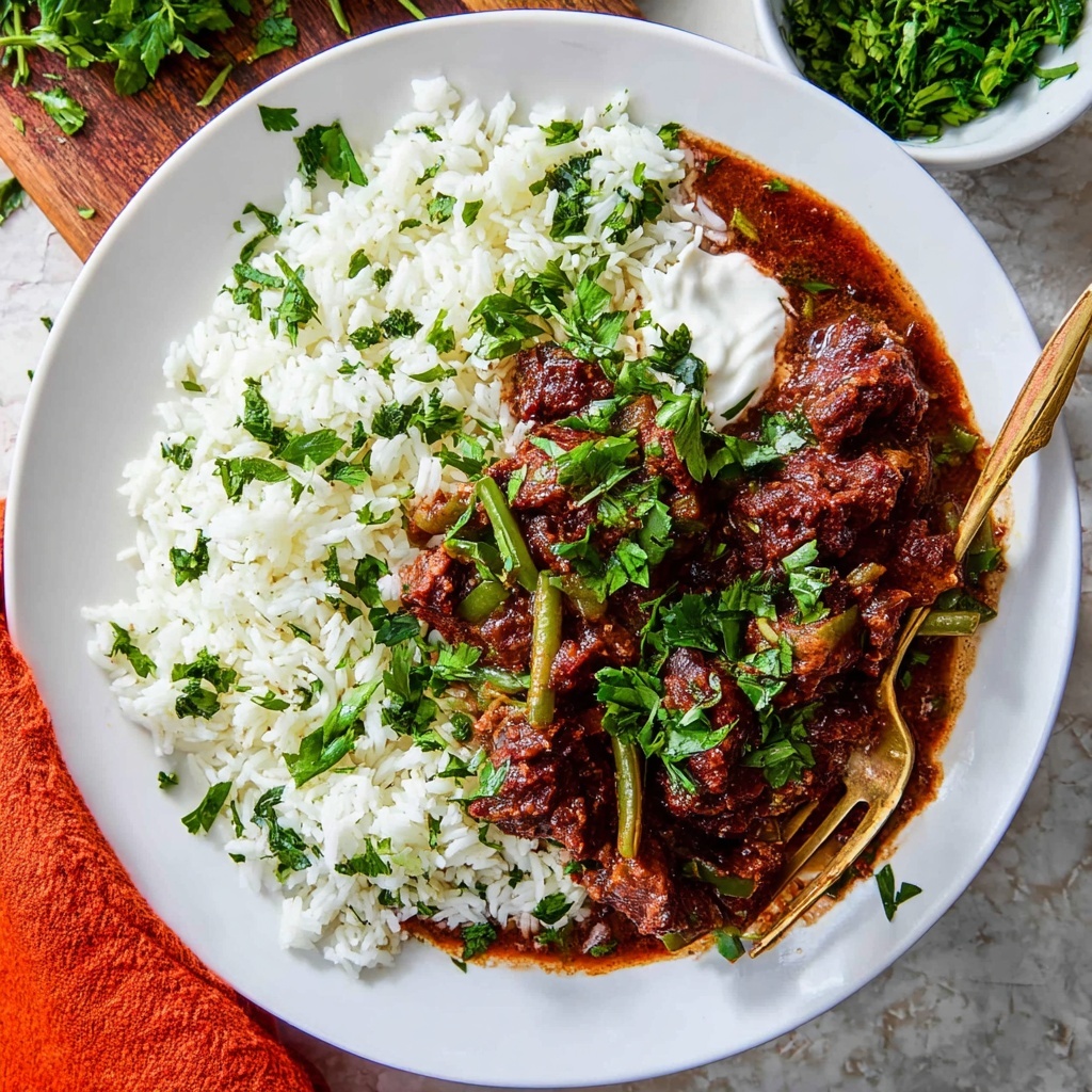 Braised Beef and Green Bean Stew (Lebanese Lubee) Recipe - Recipe Image
