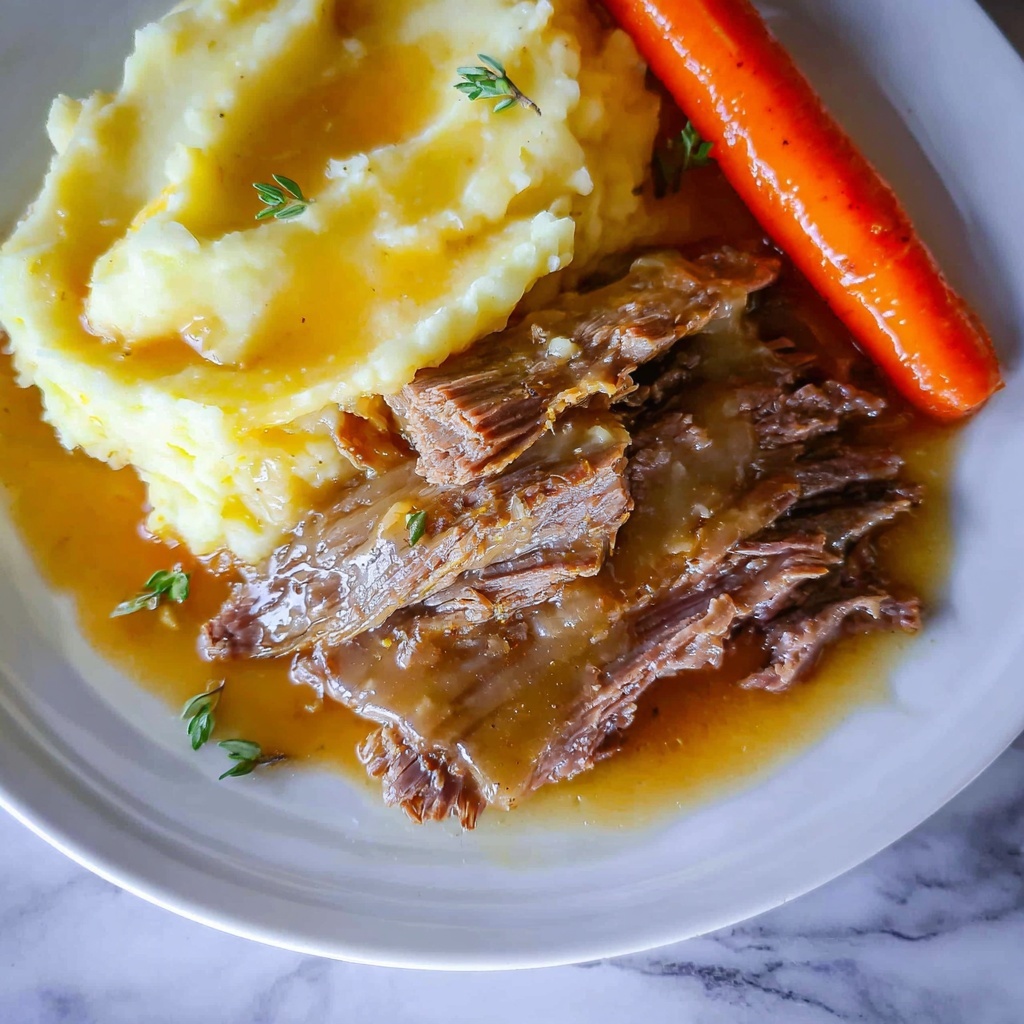 Slow Cooker Pot Roast with Carrots and Onion Soup Mix Recipe - Recipe Image