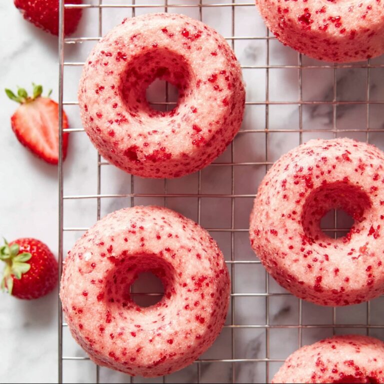 Strawberry Donuts with Fresh Strawberry Glaze Recipe