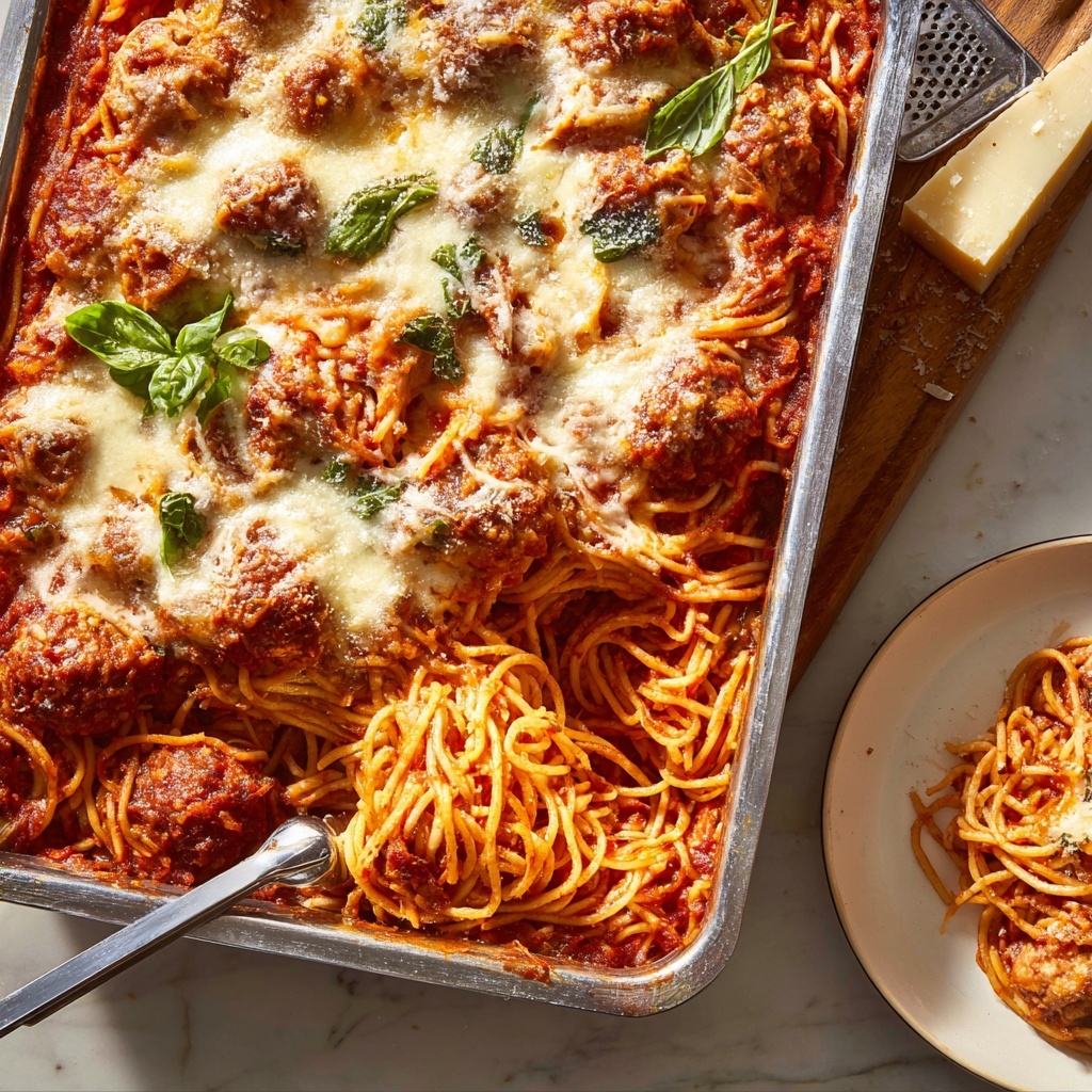 Baked Spaghetti with Beef, Marinara, and Mozzarella Recipe - Recipe Image