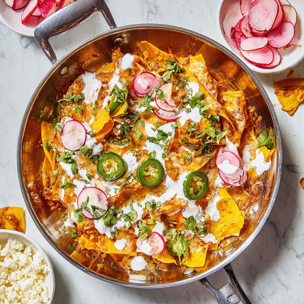 Easy Chilaquiles with Salsa, Queso Fresco, and Fresh Toppings Recipe - Recipe Image